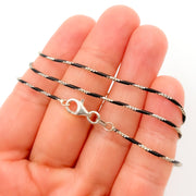 30Necklace. Black Rhodium Sterling Silver Snake Necklace